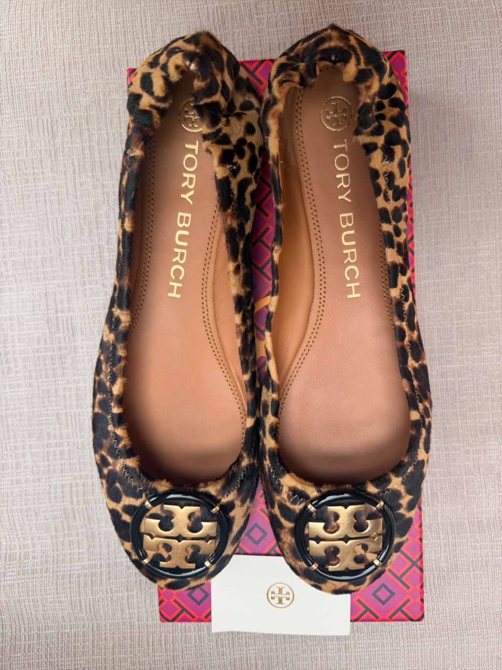 Tory Burch Haircalf Leopard-Print Ballet Flats - Brown/Black